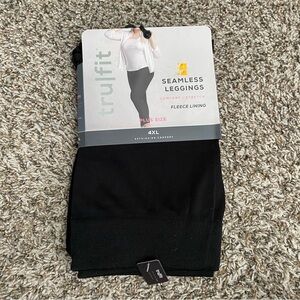 Tru Fit Leggings Women’s 4XL Plus Black Fleece Lined Seamless Leggings Comfy NEW